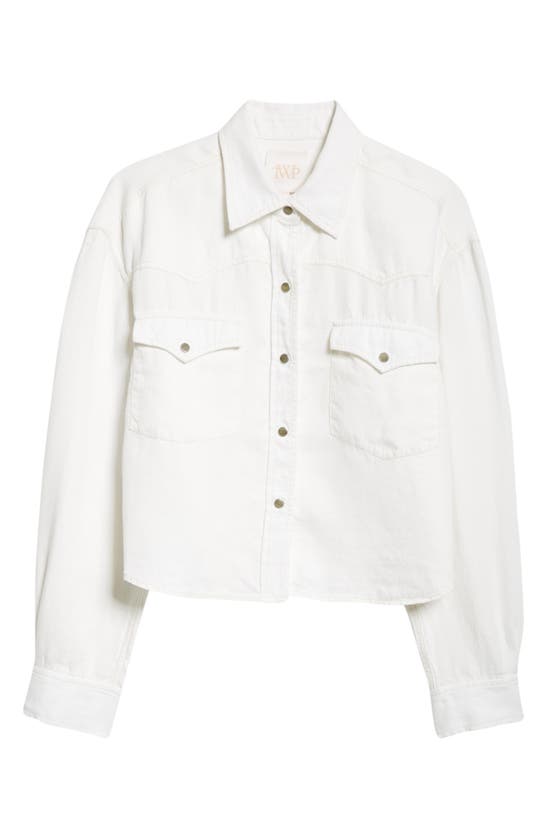 Shop Twp Cropped Og Denim Jacket In White