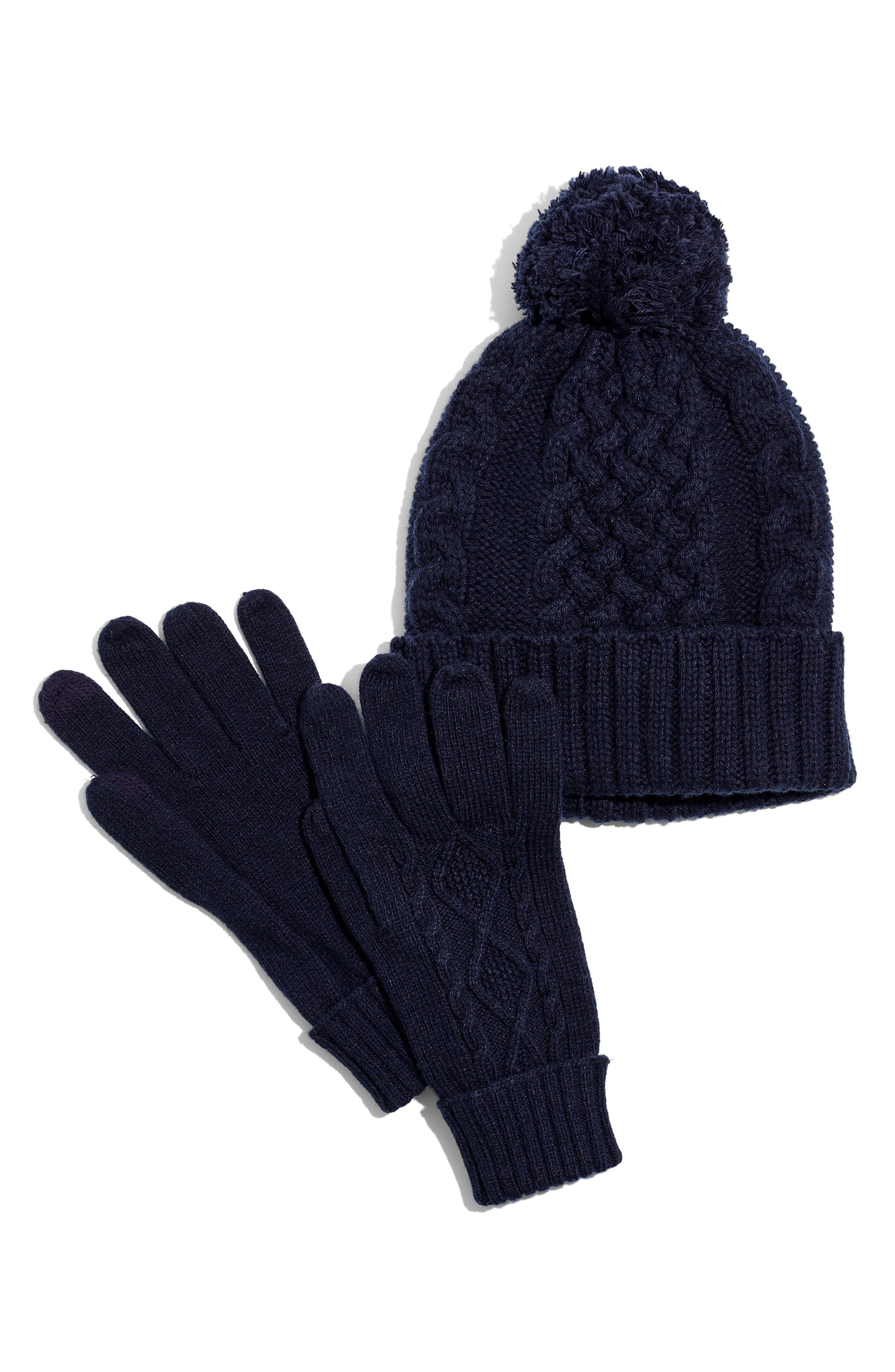 childrens navy hat and gloves