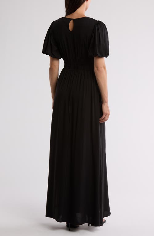 By Design Ophelia Puff Sleeve Maxi Dress In Black