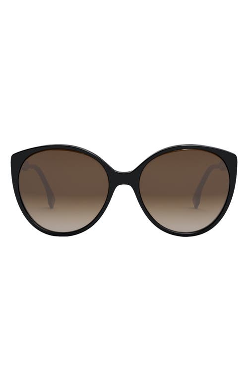 'Fendi Fine 59mm Round Sunglasses in Black at Nordstrom