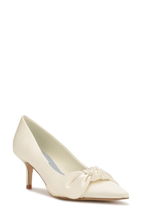 Nine West Andee Bridal Pointed Toe Pump In Ivory Satin