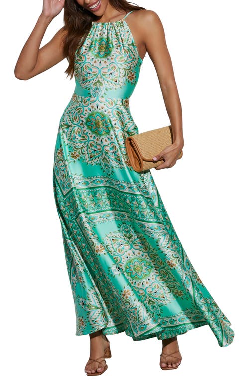 Vici Collection Gayle Print A-line Dress In Mint/multi