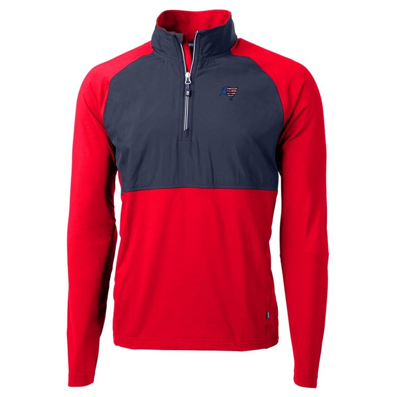 Shop Cutter & Buck Red Tampa Bay Buccaneers Adapt Eco Knit Hybrid Recycled Quarter-zip Pullover Top