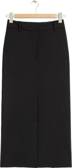 Wool Blend Black pencil Skirt, Custom Fit, Handmade, Fully Lined