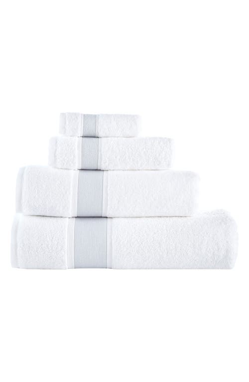 Shop Brooks Brothers Ottoman Rolls 4-pack Turkish Cotton Bath Towels In Silver