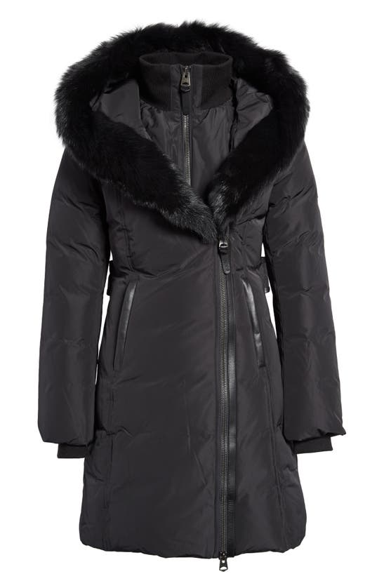 MACKAGE MACKAGE KAY WATER RESISTANT DOWN COAT WITH GENUINE SHEARLING TRIM