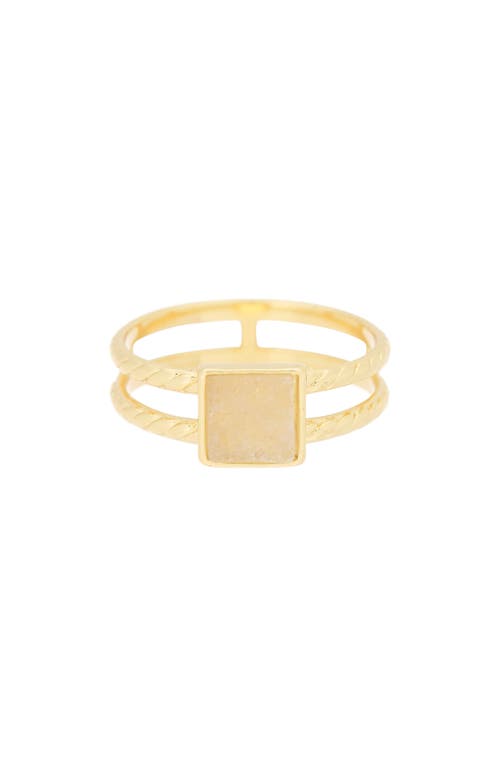 Shop Covet Druzy Stone Double Band Ring In White/gold