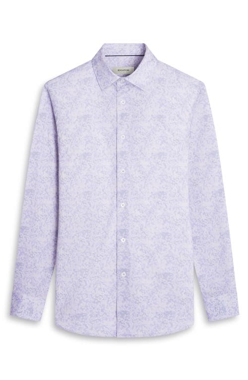 Shop Bugatchi James Ooohcotton® Floral Print Button-up Shirt In Lilac