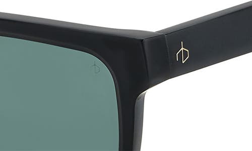 Shop Rag & Bone 54mm Rectangular Sunglasses In Matte Black/green