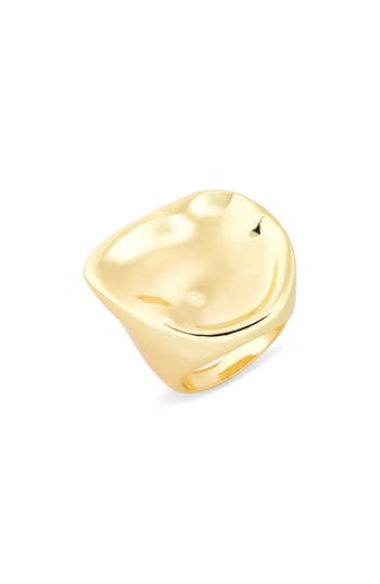 Nordstrom Rack Hammered Statement Ring In Gold