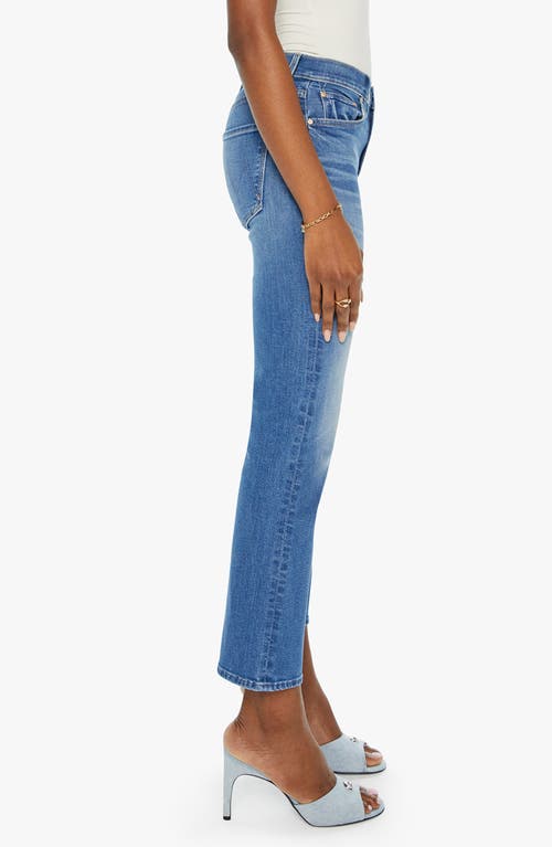 Shop Mother The Rider Mid Rise Ankle Straight Leg Jeans In Lhasa Love