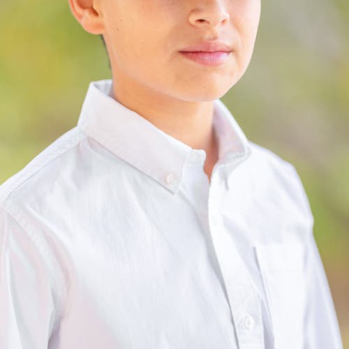 Hope & Henry Boys' Organic Stretch Poplin Shirt, Kids In Bright White