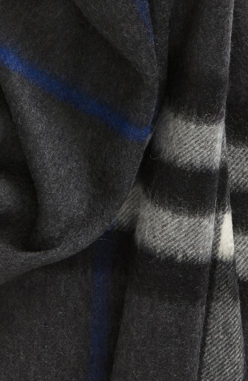 Shop Burberry Giant Icon Check Cashmere Scarf In Dark Charcoal