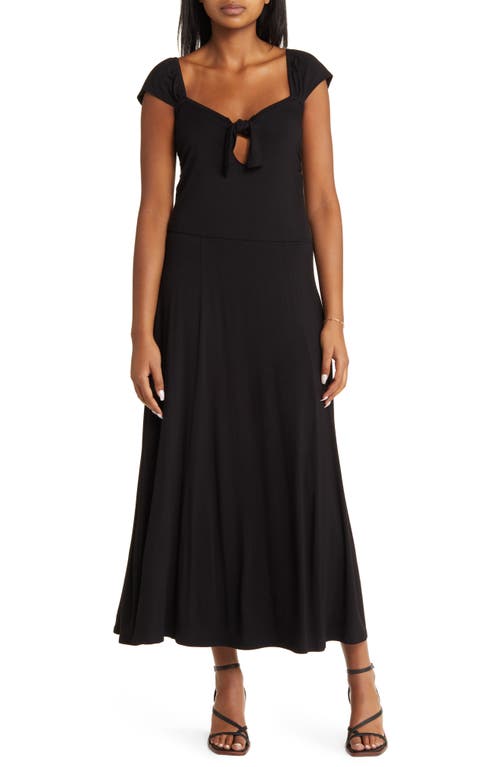 Loveappella Tie Front Cap Sleeve Knit Dress at Nordstrom,