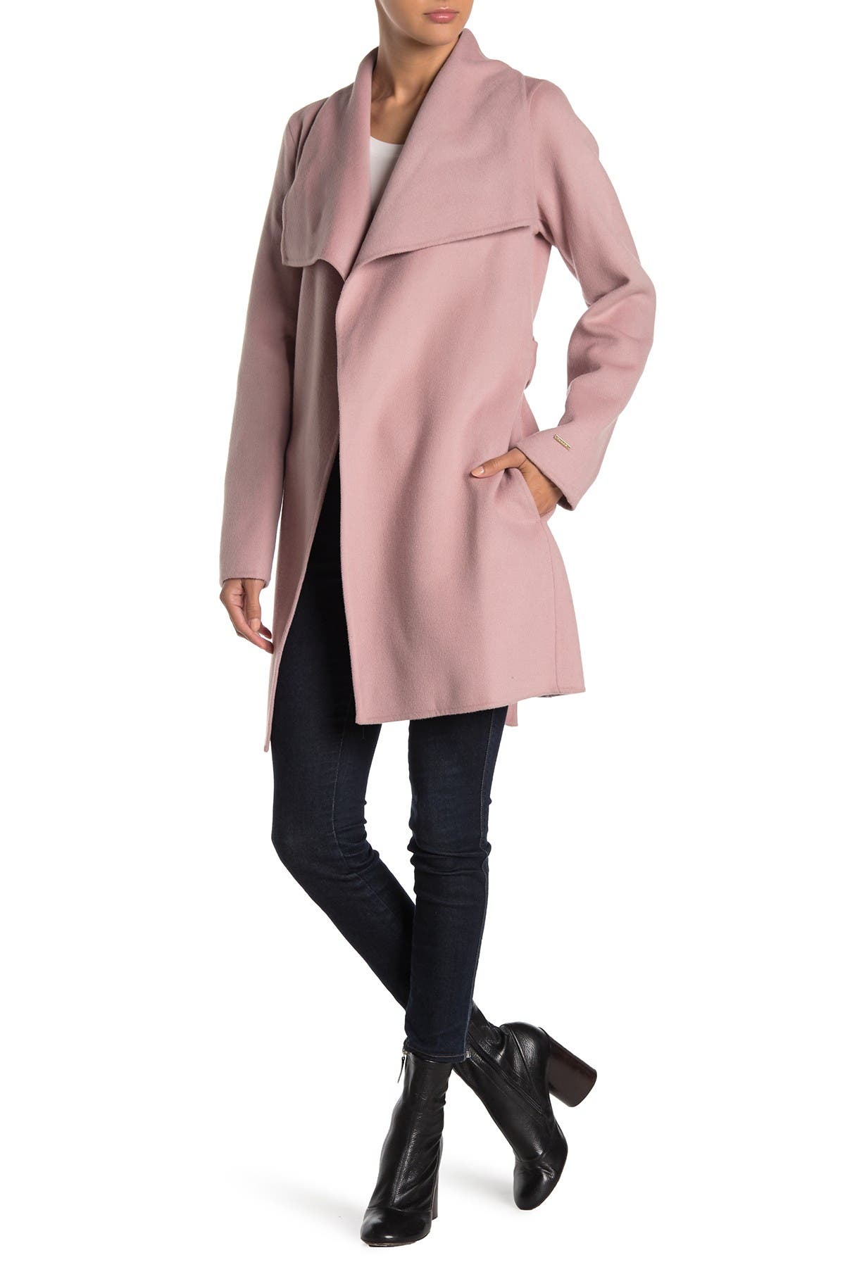 tahari wool blend coat