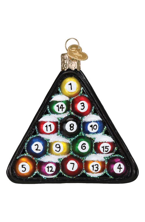 Old World Christmas Billiard Balls Glass Ornament in Multi Black 