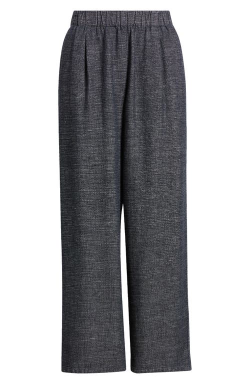 EILEEN FISHER EILEEN FISHER PLEATED HEMP & ORGANIC COTTON STRAIGHT LEG ANKLE PANTS