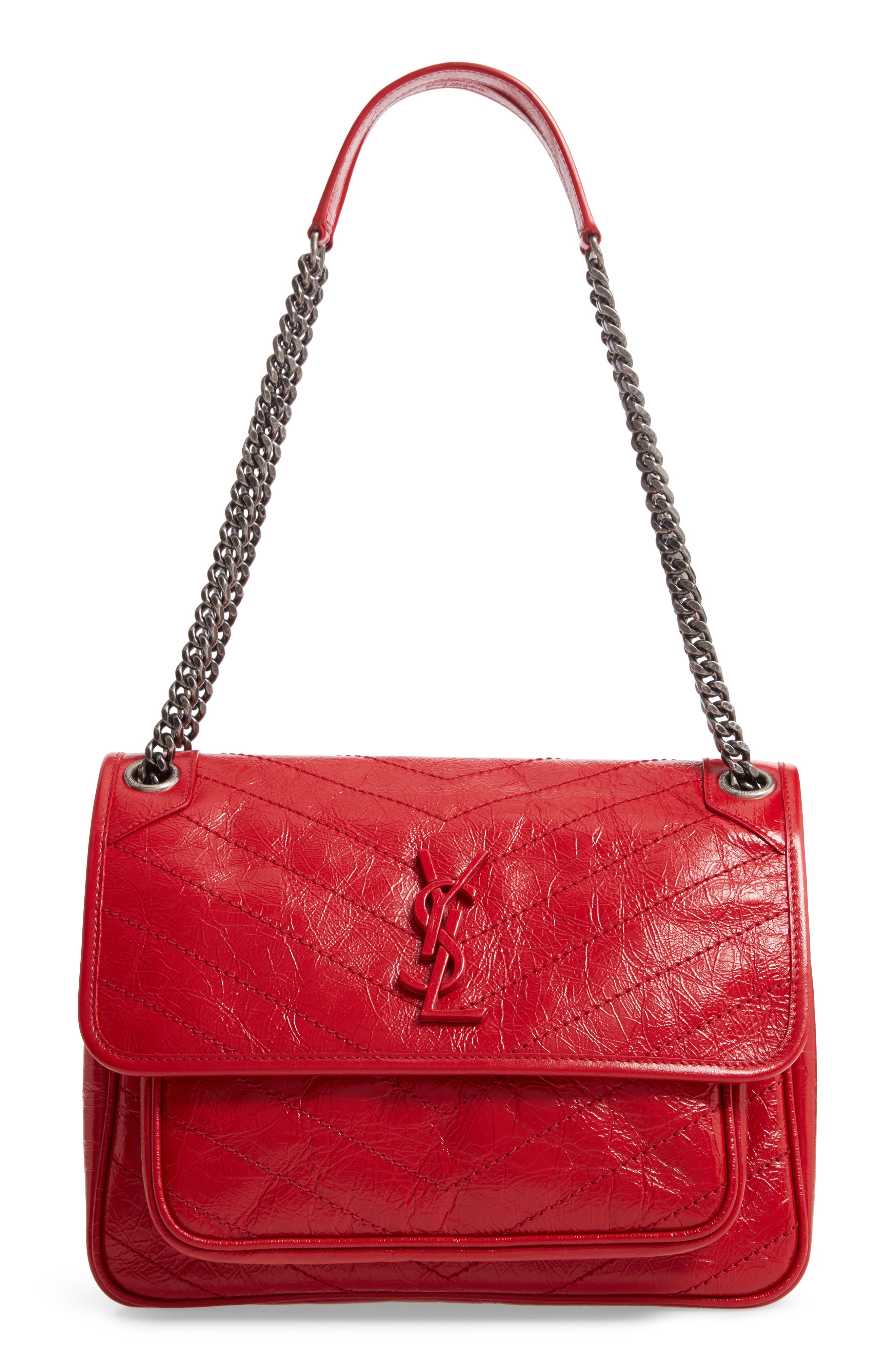 red over the shoulder bag