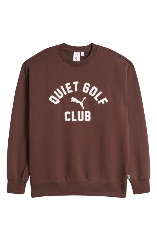 Shop Quiet Golf X Puma Cotton Graphic Sweatshirt In Dark Chocolate