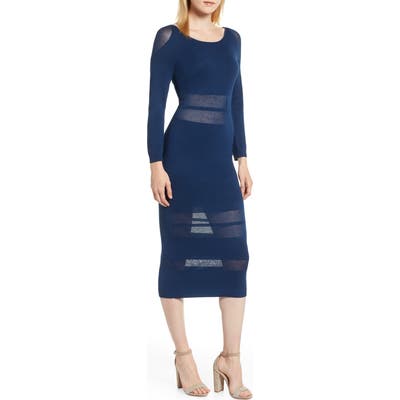 Sentimental Ny Illusion Stripe Midi Dress, Blue