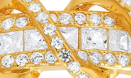 Queen Jewels Twisted Cubic Zirconia Band Ring In Gold