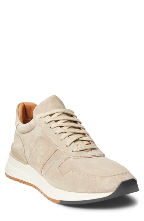 Ethan II Calfskin Suede Sneaker in Cream