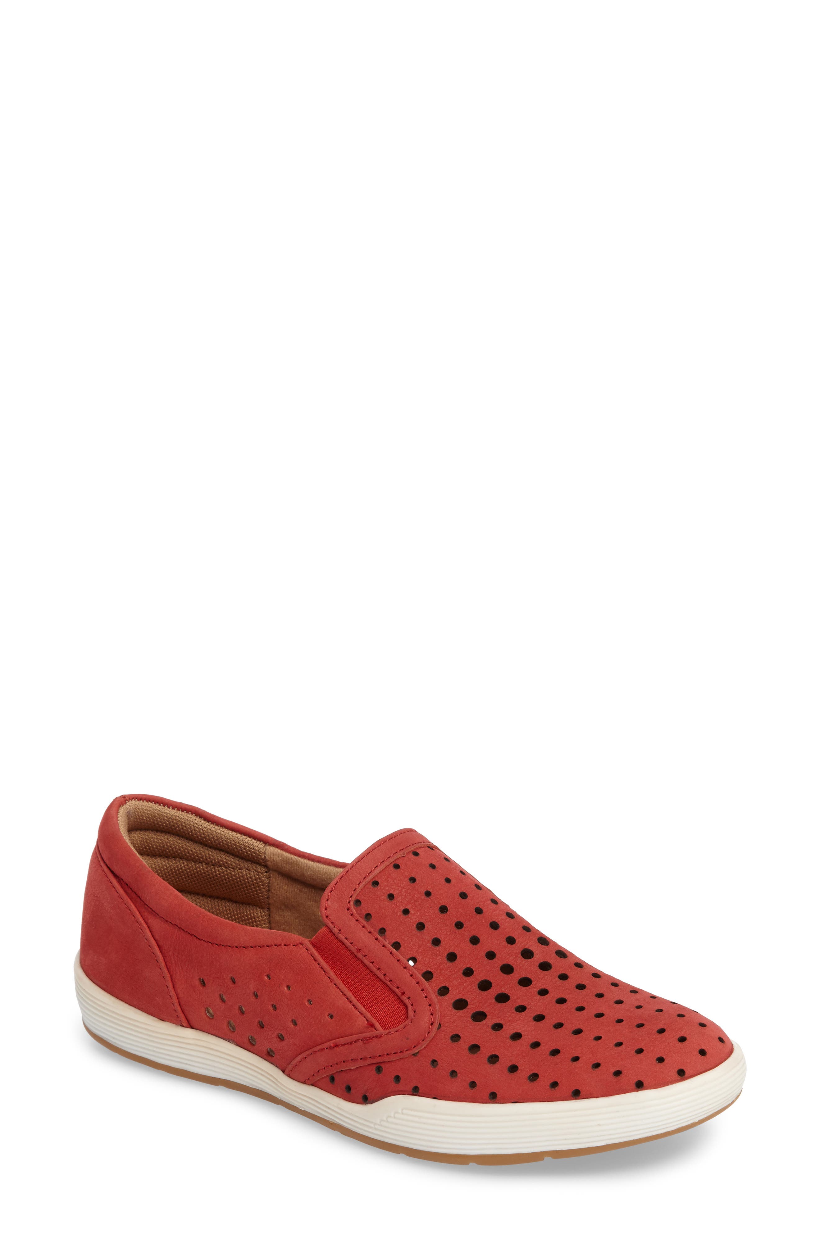 Comfortiva Lyra Perforated Slip-On Sneaker- Red