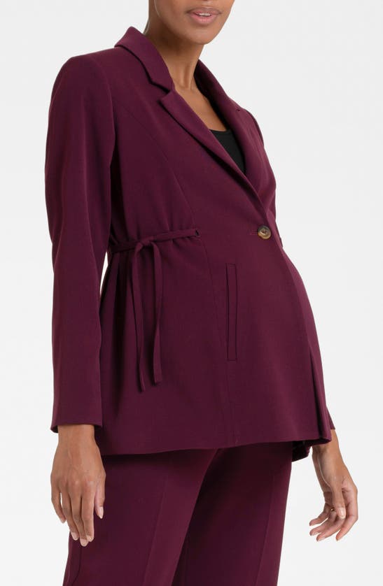 Shop Seraphine Tailored Maternity Blazer In Plum