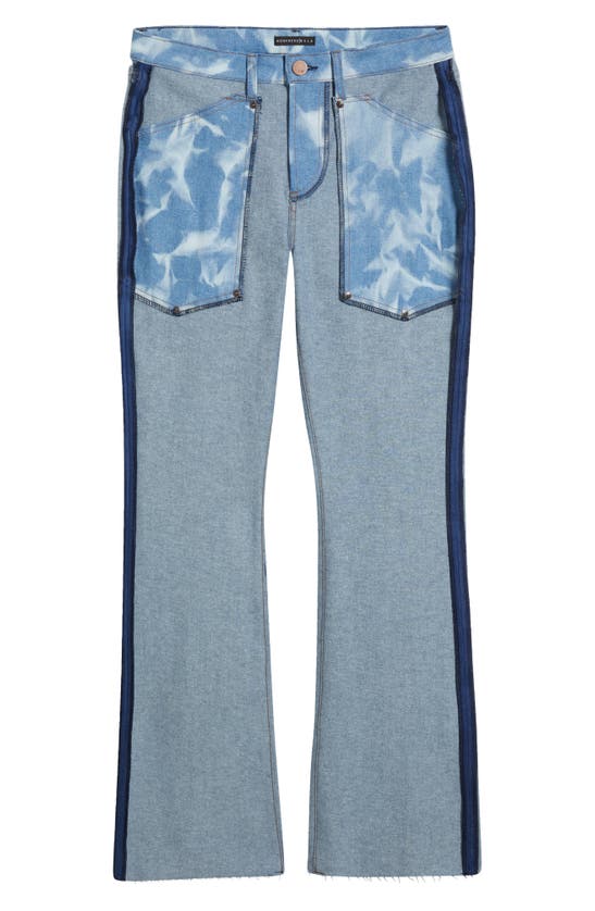Shop Monfrere Inside Out Two-tone Jeans In Bleached Indigo