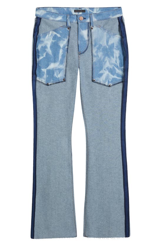 Shop Monfrere Monfrère Inside Out Two-tone Jeans In Bleached Indigo