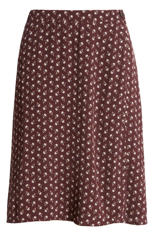 Shop Treasure & Bond Floral Button Wrap Skirt In Burgandy- Tan Sades Petals