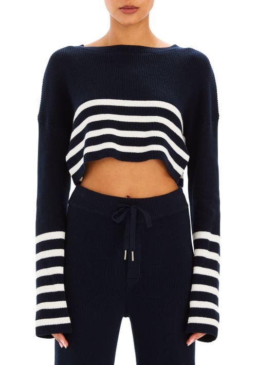 Shop Ser.o.ya Sharlie Sweater In Navy/white Stripe