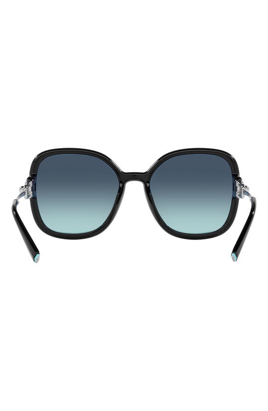 Shop Tiffany & Co 57mm Gradient Square Sunglasses In Black Blue