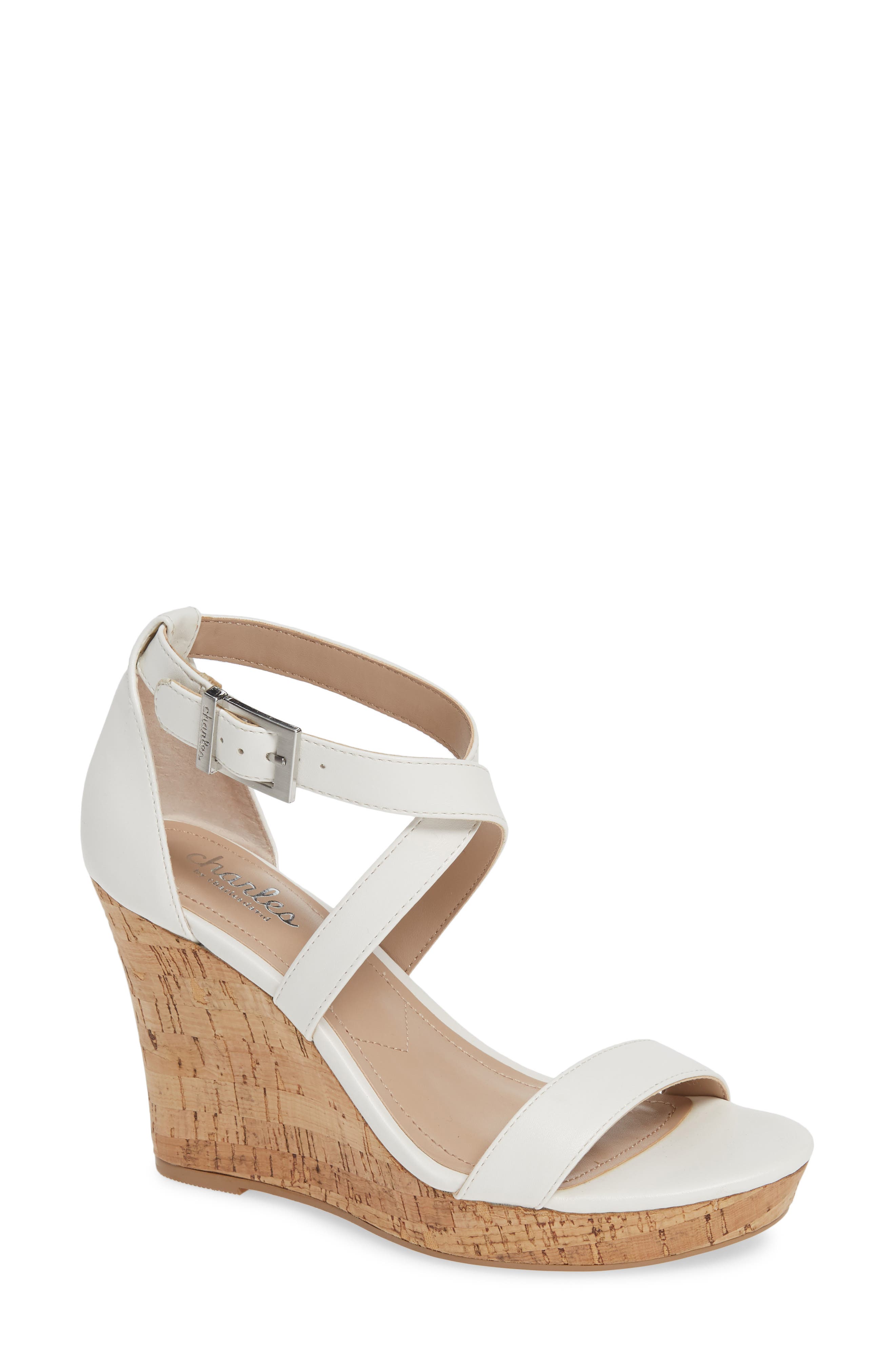 Charles By Charles David Launch Wedge Sandal, White