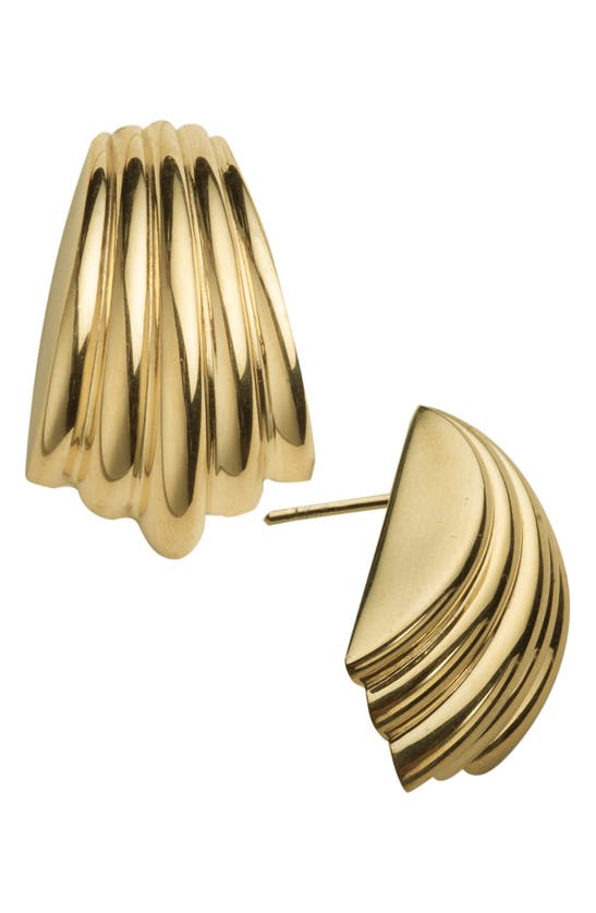Jennifer Zeuner Cooper Textured Drop Earrings In Yellow Gold