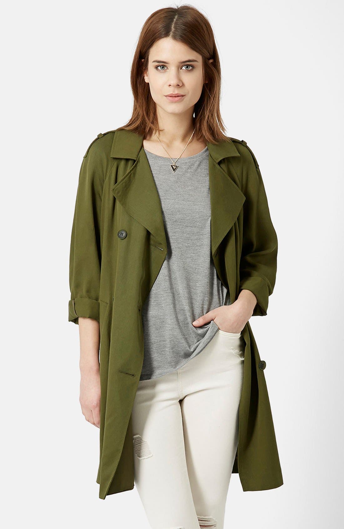 Double Breasted Long Coat (Petite) Nordstrom