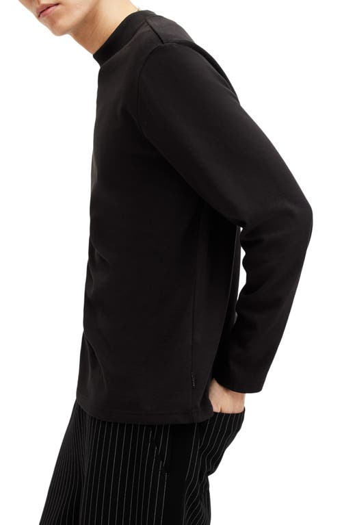 Allsaints Nero Mock Neck Relaxed Fit Sweatshirt In Jet Black