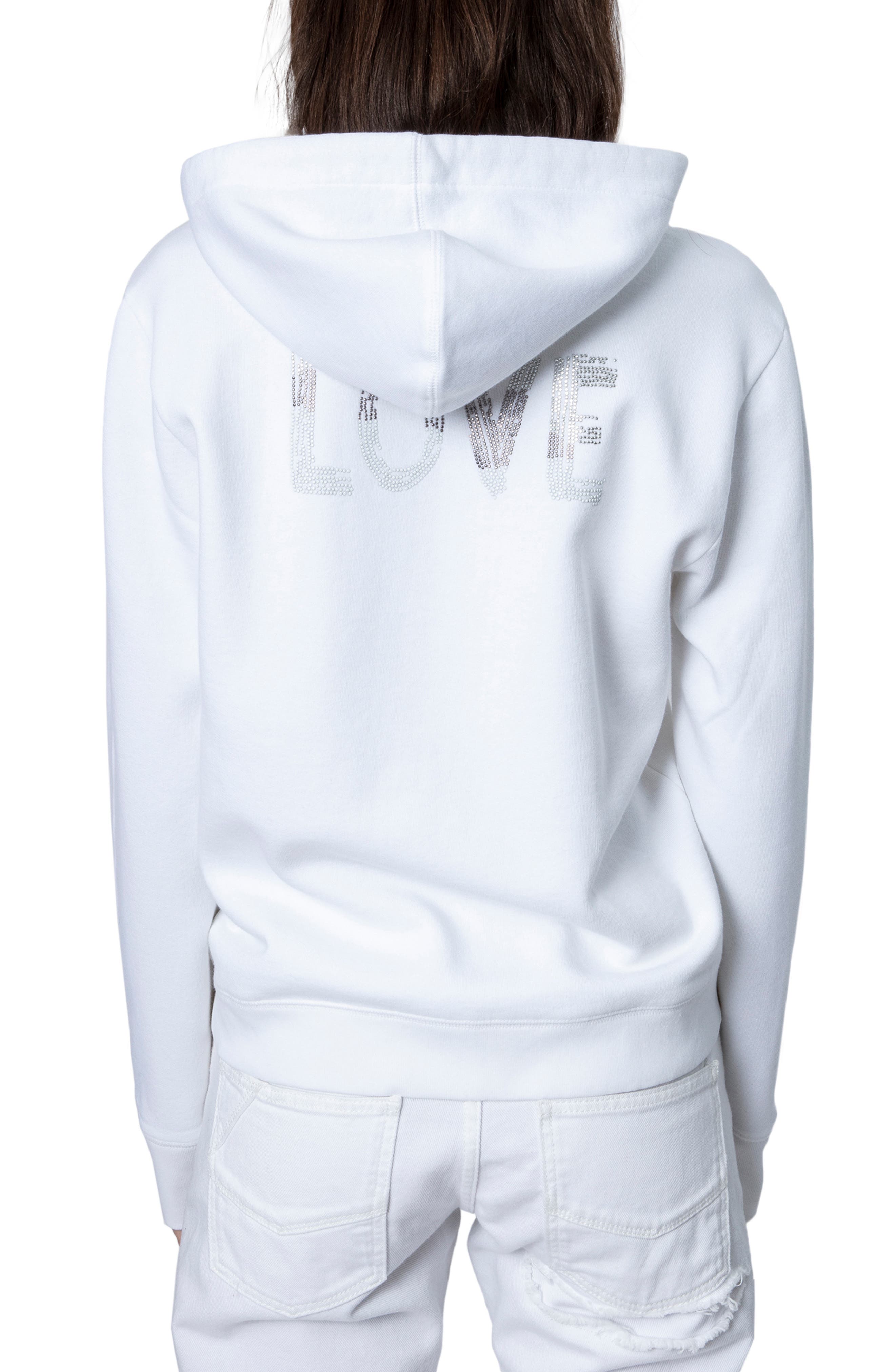 Embellished Cotton Zip Hoodie | Nordstrom