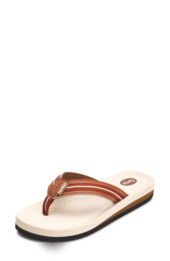 Floopi Molded Cushioned Flip Flop In Tan Brown