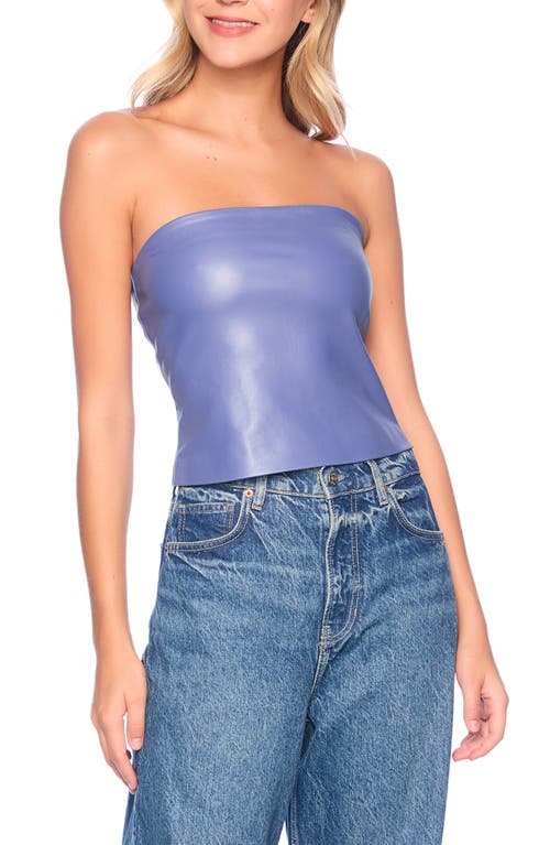 Susana Monaco Faux Leather Tube Top In Mediterranean