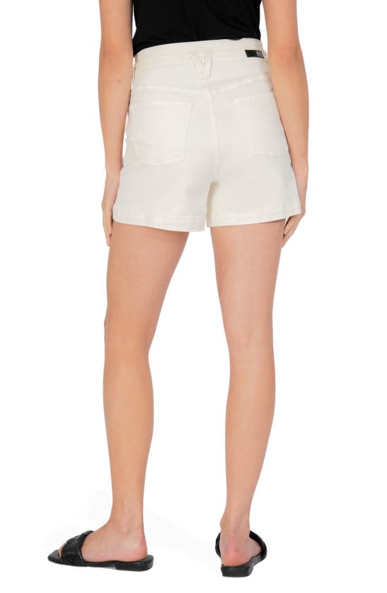 Shop Kut From The Kloth Jane Double Button Shorts In Ecru