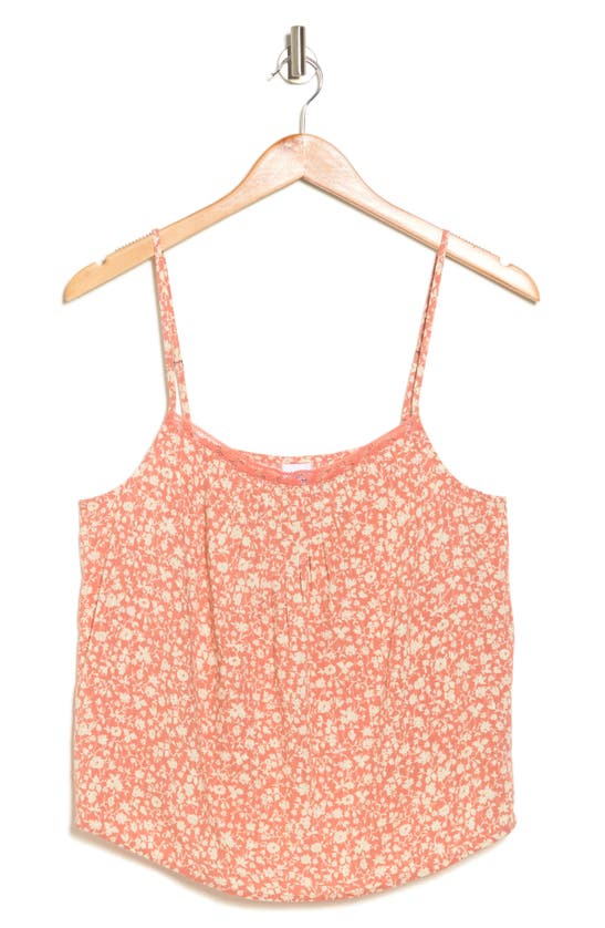 Shop Melrose And Market Lace Trim Camisole In Pink Dawn Filled Ditsy