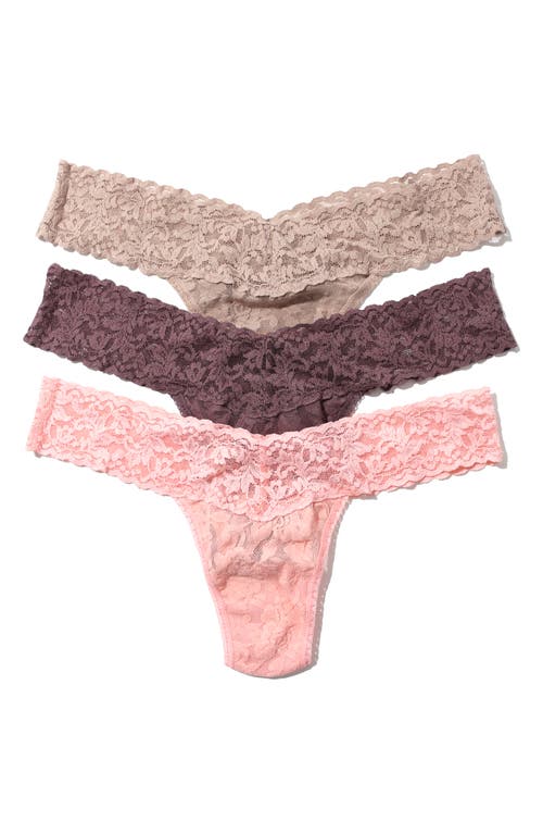 Hanky Panky Assorted 3-Pack Low Rise Thongs in Taupe/Dusk/Rosewater Pink at Nordstrom
