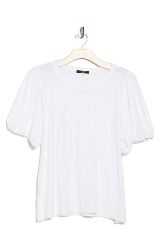 Shop T Tahari Bubble Sleeve T-shirt In White