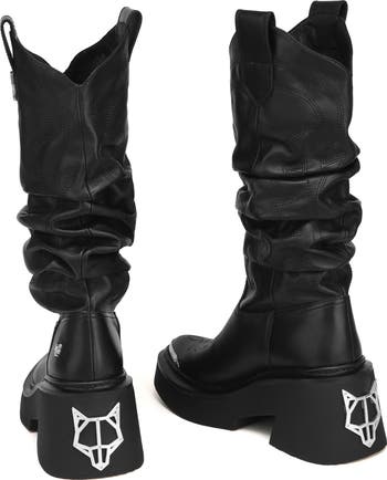 Stable Platform Slouchy Cowboy Boot