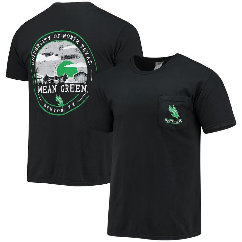 Image One Black North Texas Mean Green Circle Campus Scene T-shirt