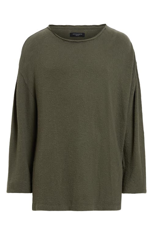 Shop Allsaints Sears Cotton Sweater In Neo Green