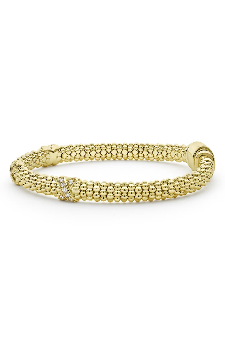 LAGOS Embrace Triple Diamond Station Caviar Beaded Bracelet Nordstrom