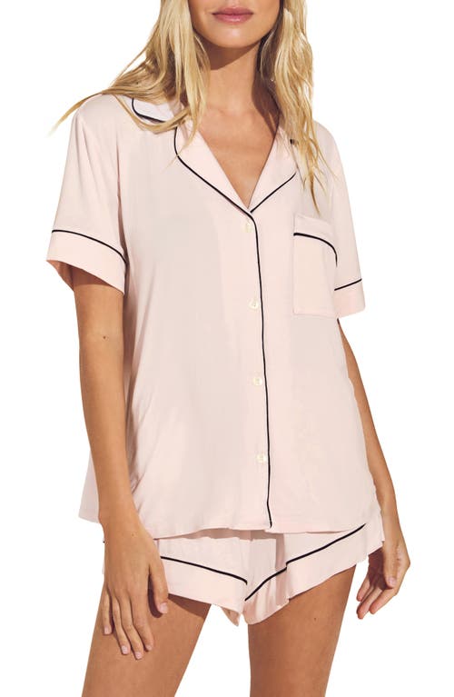 Shop Eberjey Gisele Relaxed Jersey Knit Short Pajamas In Sorbet/black