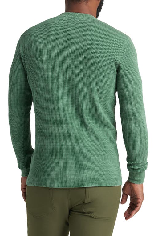 Shop Goodlife Waffle Stitch Thermal Henley In Evergreen